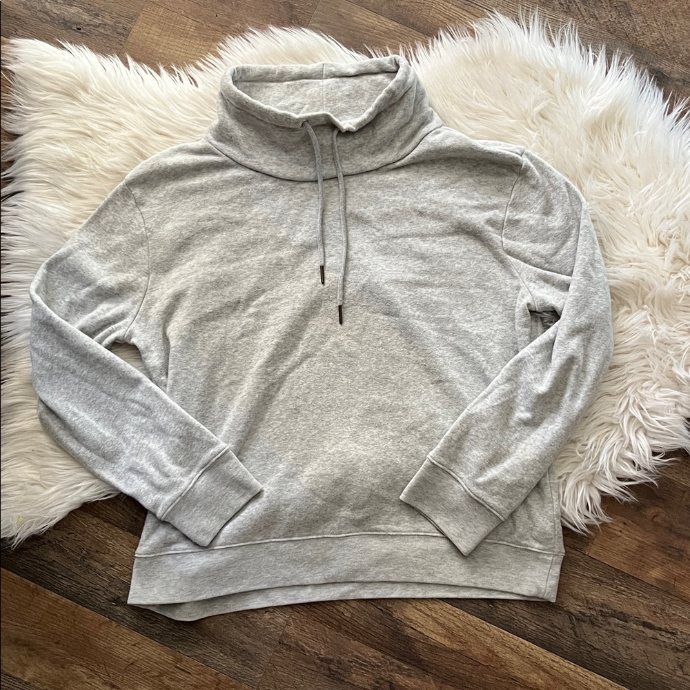 J.Crew Solid Gray Mock Neck Pull Over Cropped Swe… - image 1